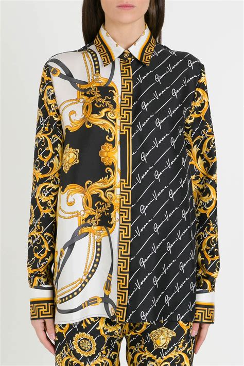 versace barocco shirt dress|Versace silk shirt price.